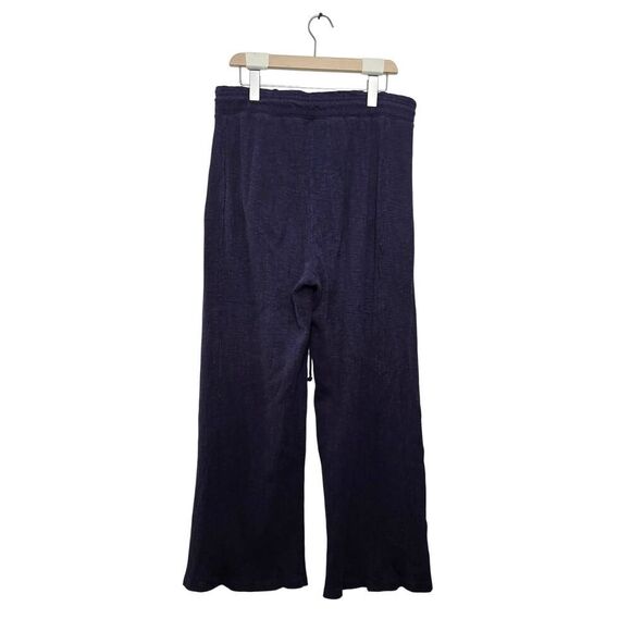Daily Practice Pants Size Medium Ribbed Wide Leg Drawstring Navy - Picture 4 of 8
